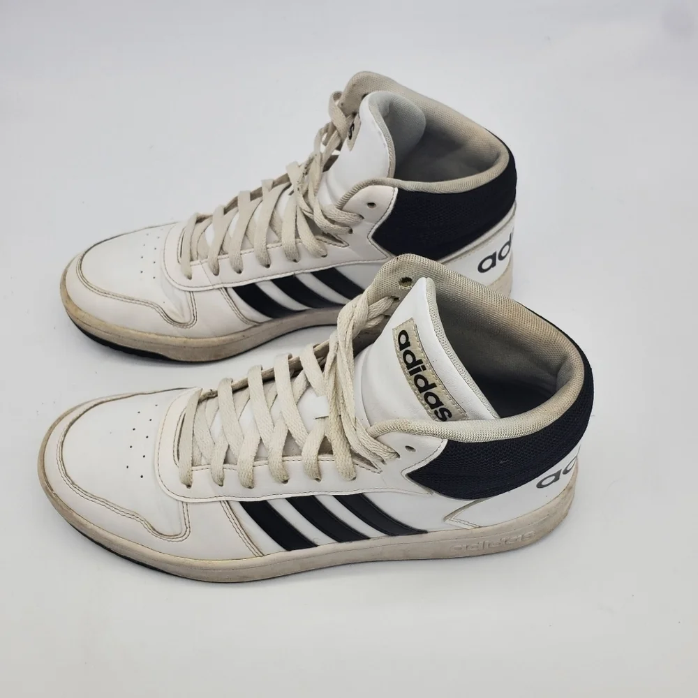 Adidas Shoe Mens 10.5 Neo Hoops 2.0 BB7208 White Black Casual Sneakers